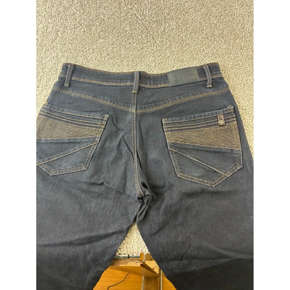 Fried Denim Mens Slim Fit Dark Wash Straight Leg‎ Jeans 32x30 Modern Denim Pants